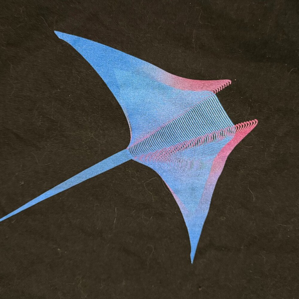 Black, All Cotton Graphic Stingray/ Manta Ray T-shirt